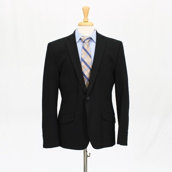 J. Ferrar Other - J. Ferrar 44R Black Solid 2-Button Sport Coat Blazer Jacket V565